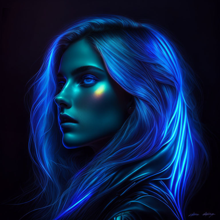 Neon girl portrait