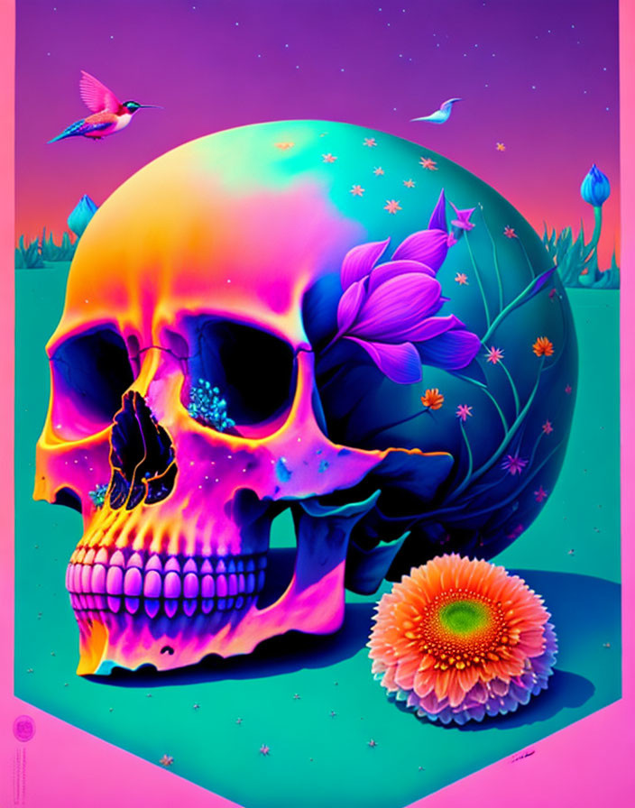 skull floral