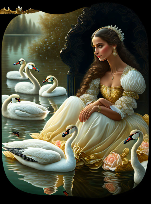 Lady with Swans