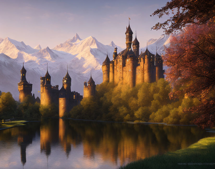  dawn reflected in the gothic castle