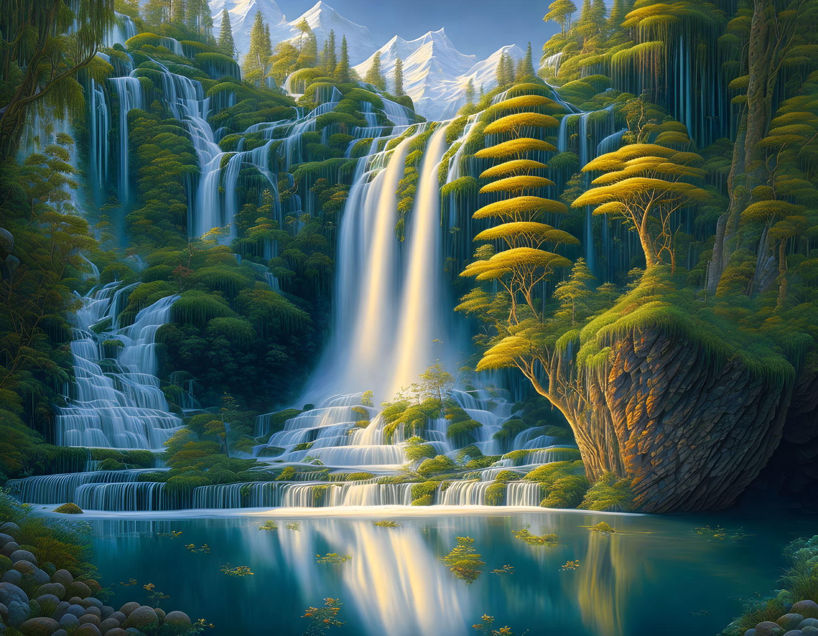 Extremely detailed image of Beautiful Waterfalls