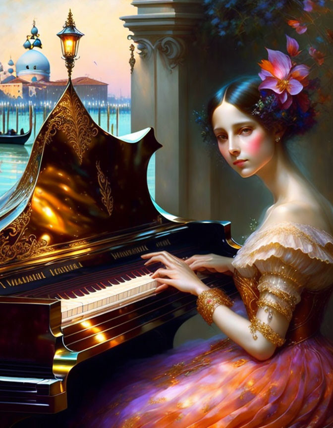Playing piano in Venezia 