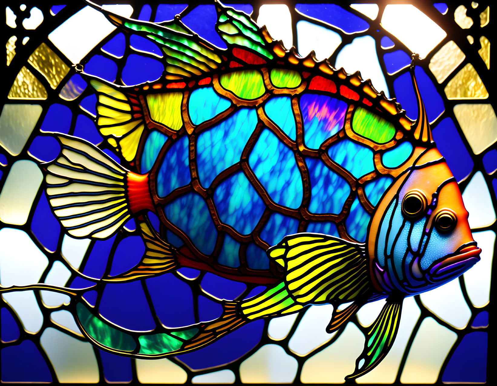fish stained glass