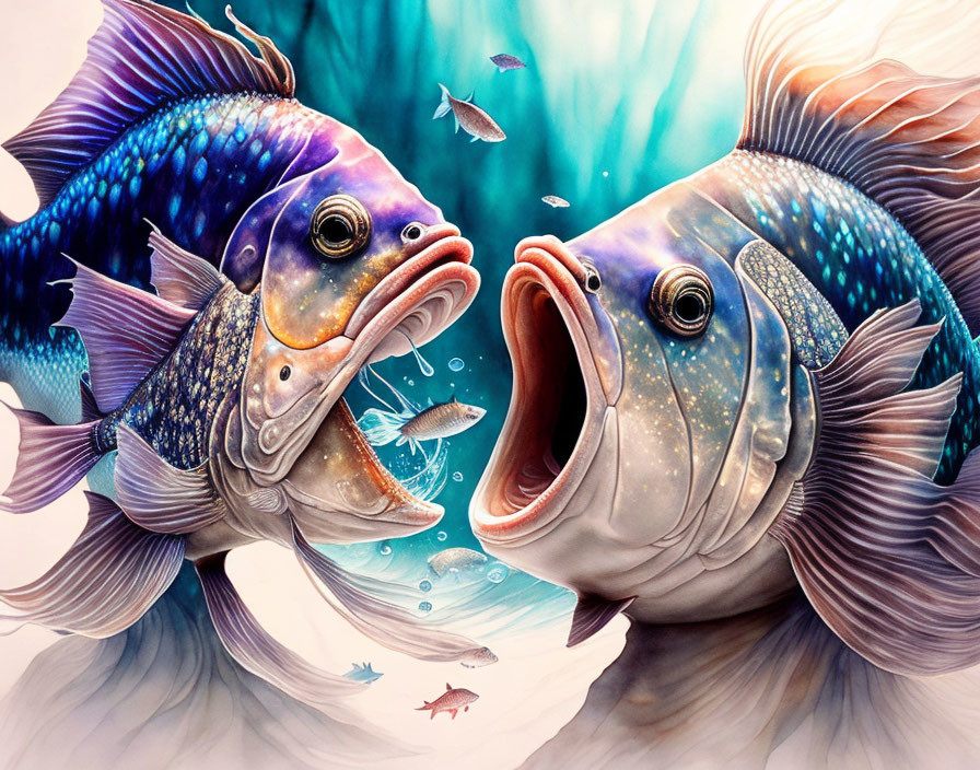 Colorful Fish with Intricate Patterns in Aquatic Scene