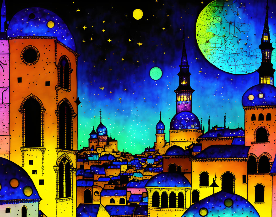 Moon over minarets