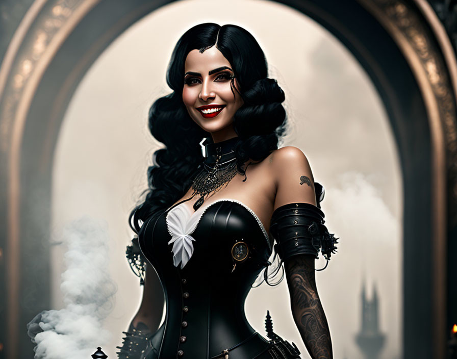 Smiling Gothic Woman