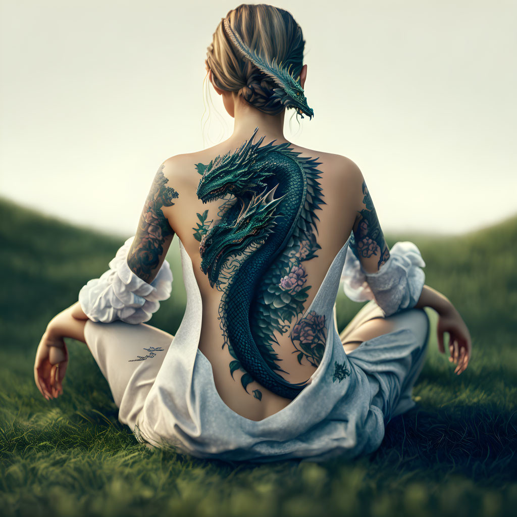 Woman with a dragon