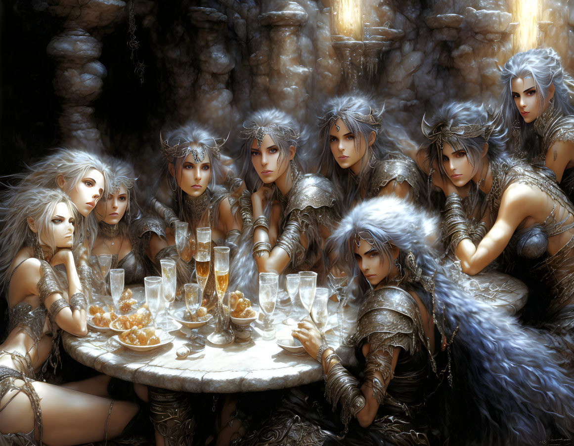 Group of elven womans