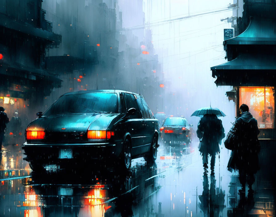 Tokyo streets, rain