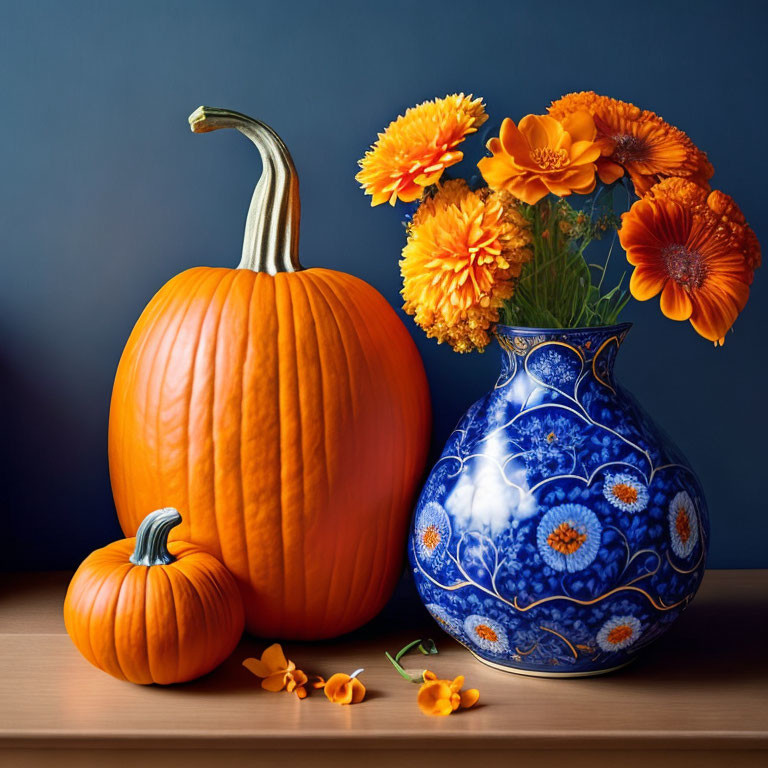 Pumpkin and vase