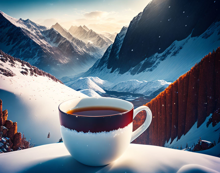 A cup of tea in mountains