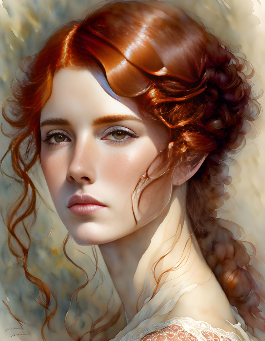 Very beautiful brown-red hair woman