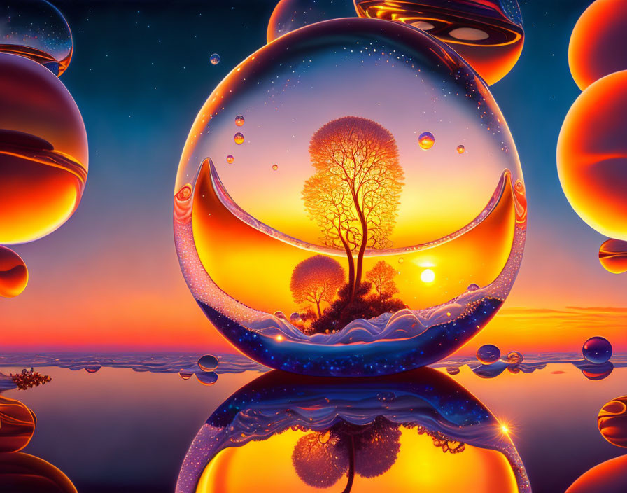   Beautiful Sunsets in Bubbles