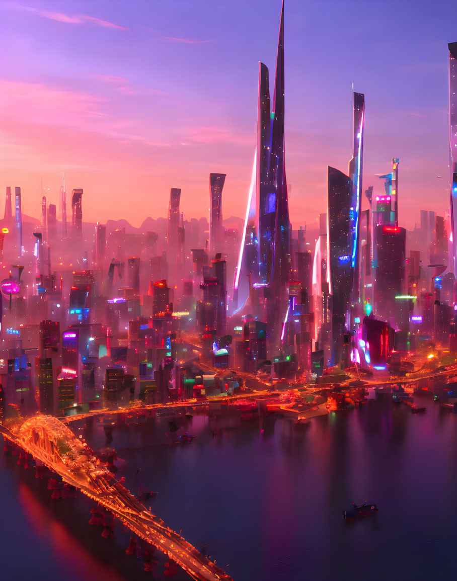 Futuristic city scape