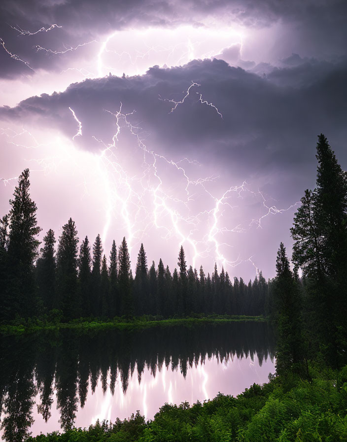 Lightning with thunderstorm 