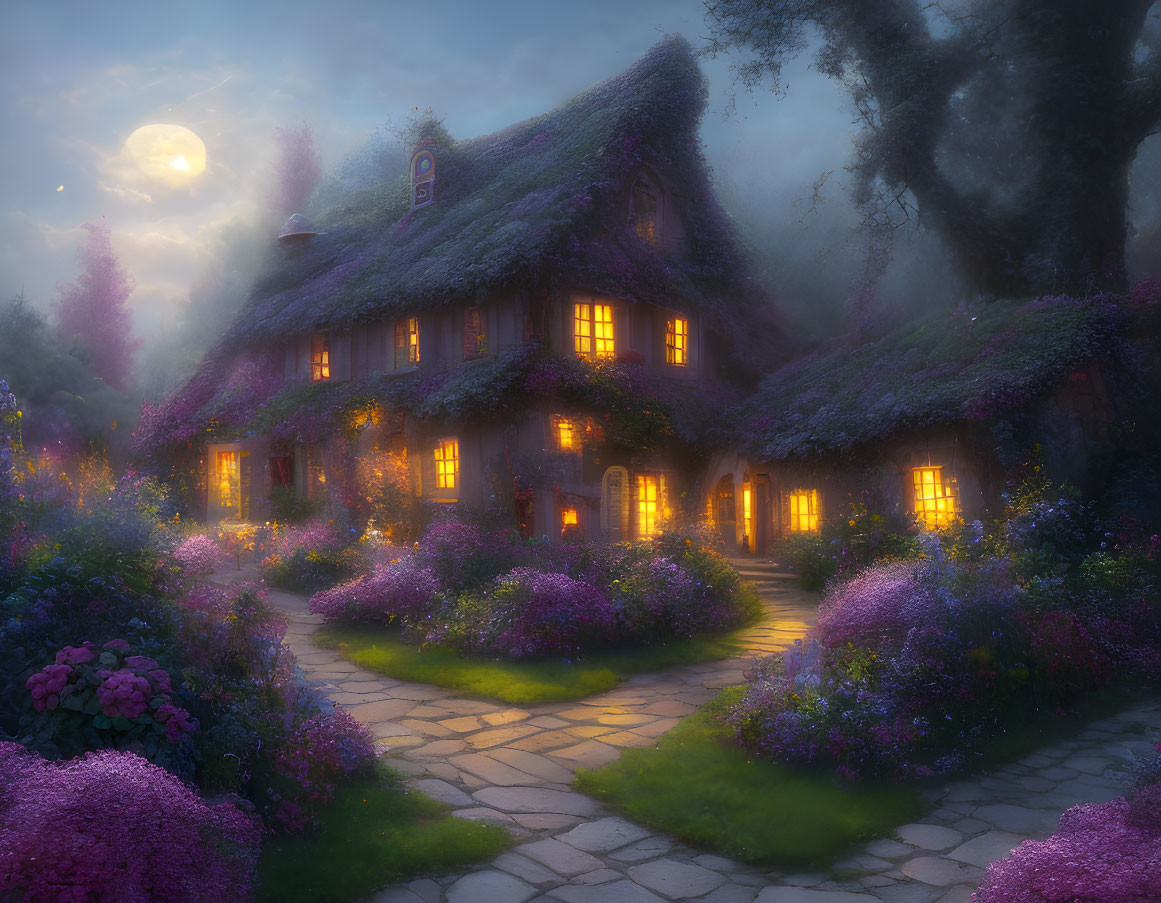A beautiful fairy tale pink stone house