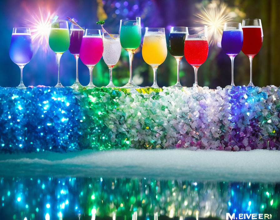 Celebarating atmosphere with Party drinks