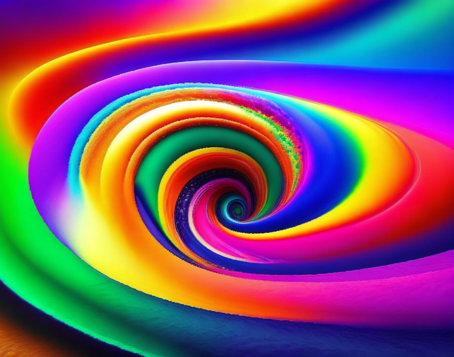 Colorful abstract spiral art with rainbow hues in a psychedelic design