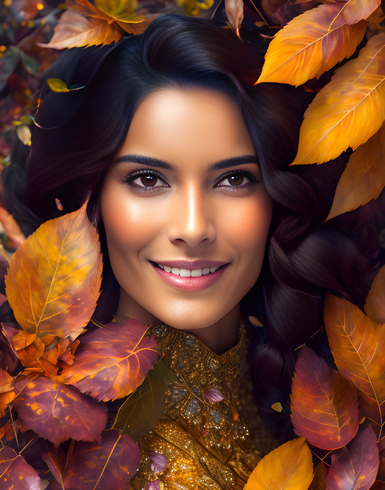 Beautiful autumn lady