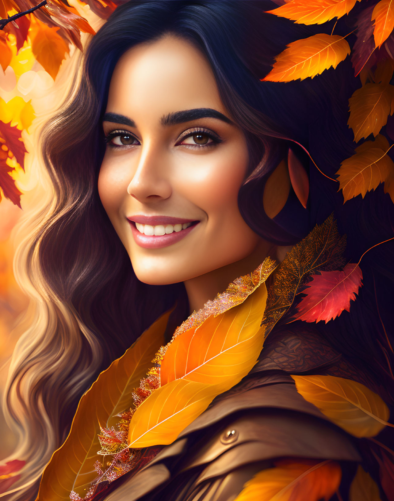 Mezmerize woman in autumn