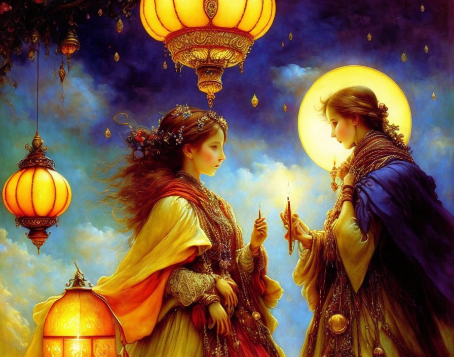 Fantasy world an lanterns