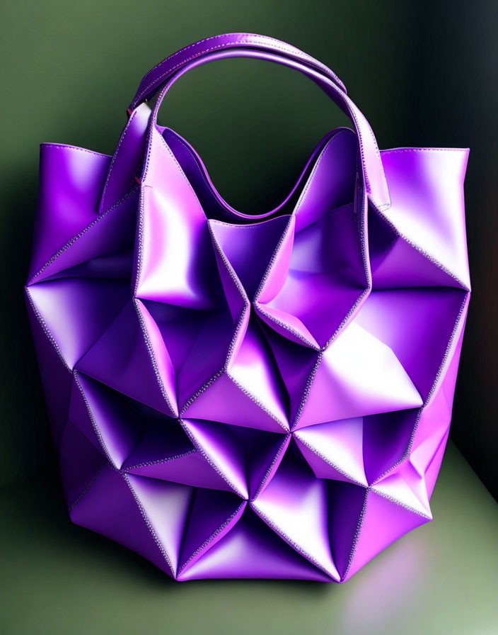 Purple Geometric Pattern Handbag on Gradient Background