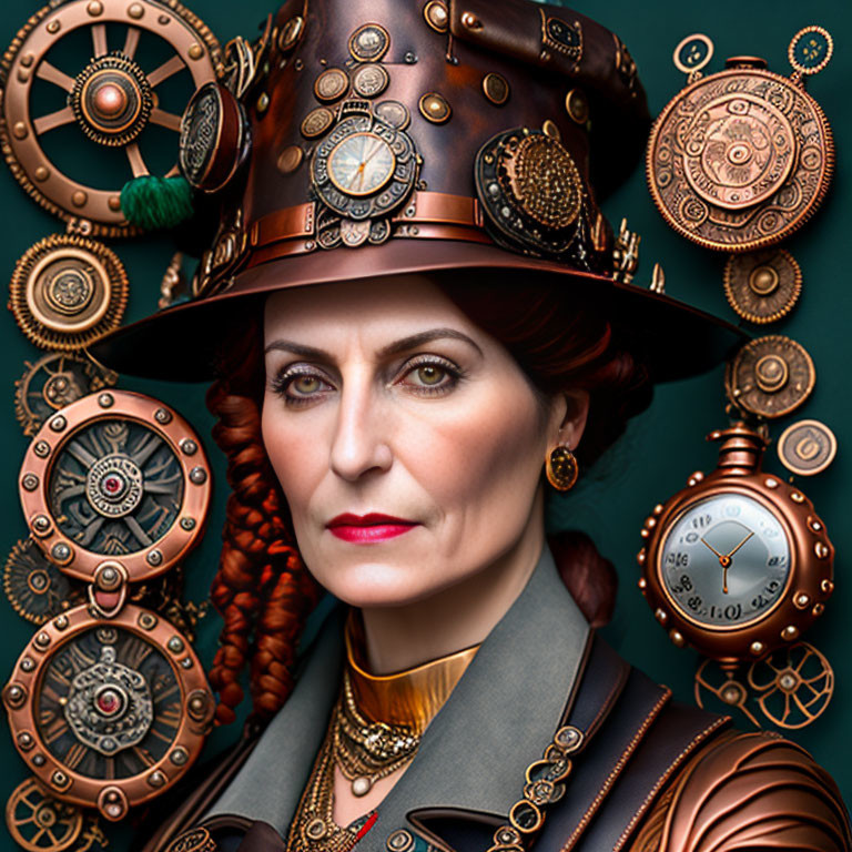 Woman Steampunk Clock