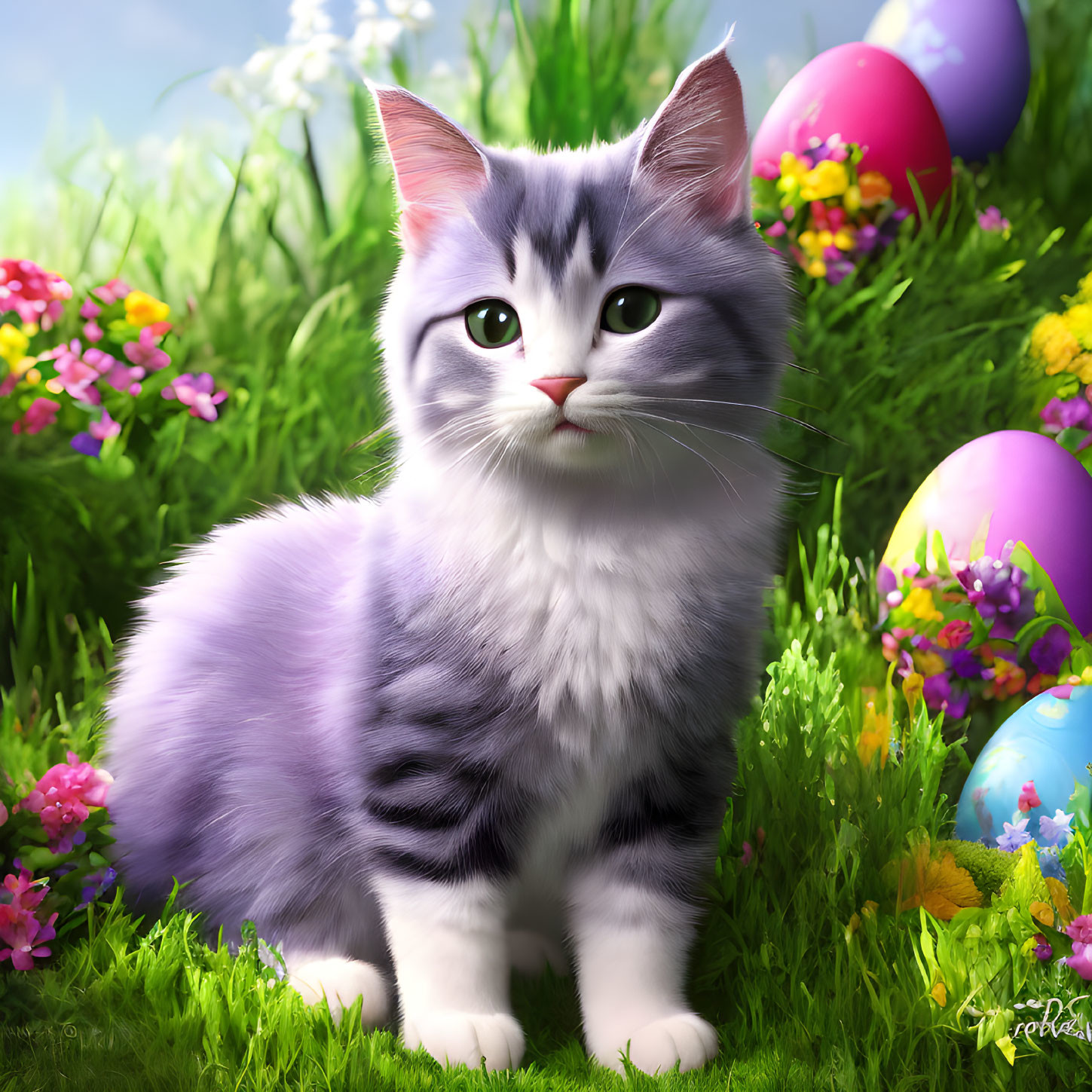 Easter, little kitten