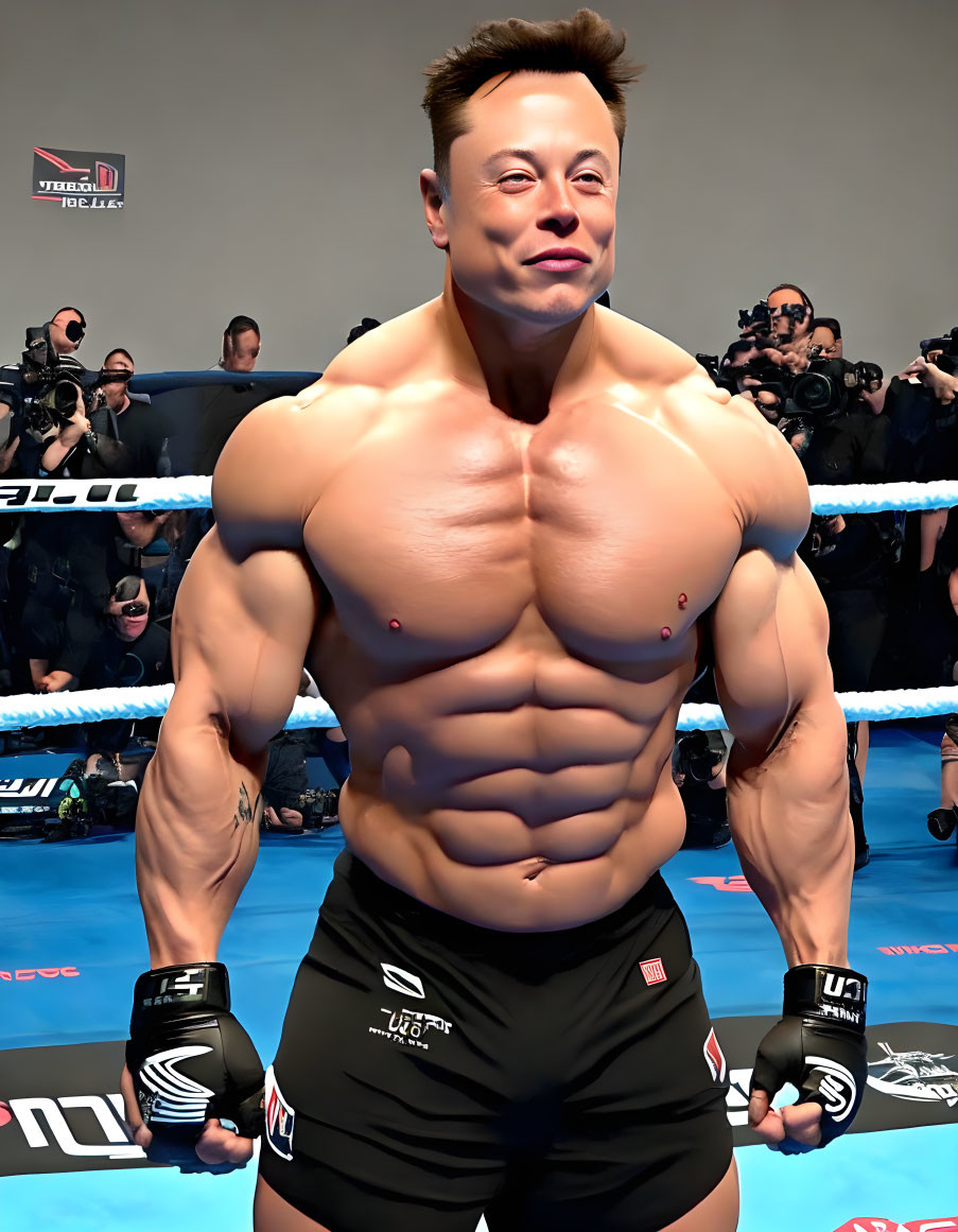 Elon musk jacked and ready for UFC fight