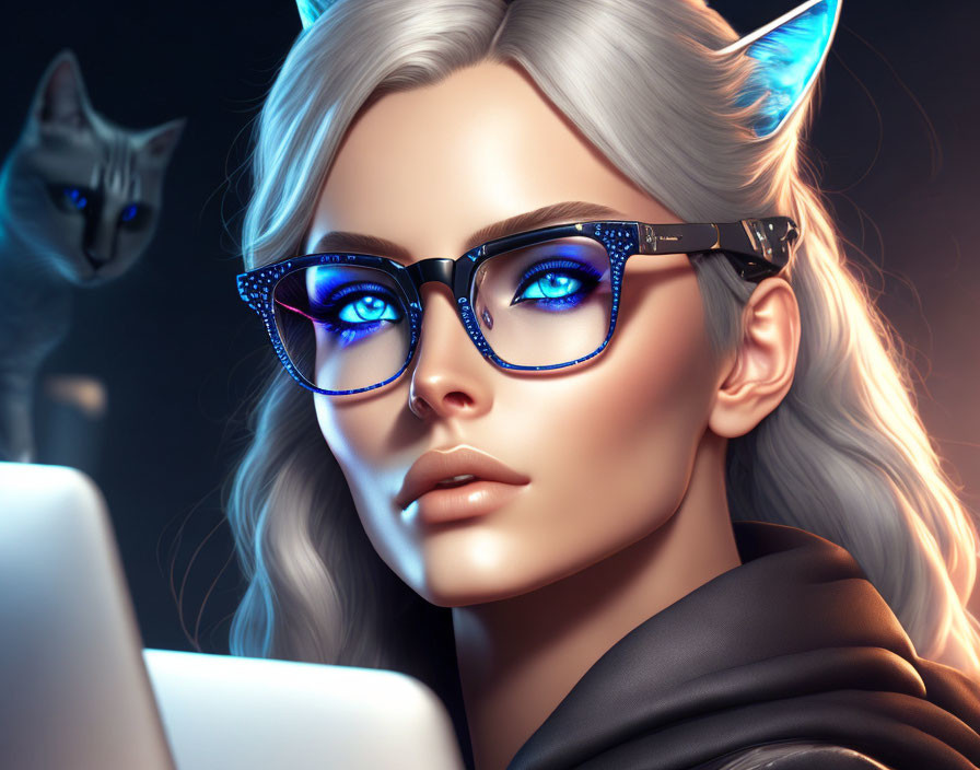 Cat gamer girl