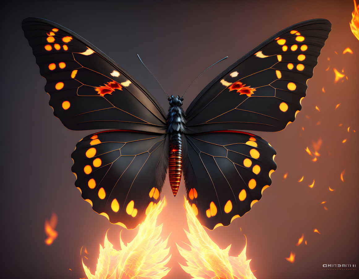 Butterfly with fire 