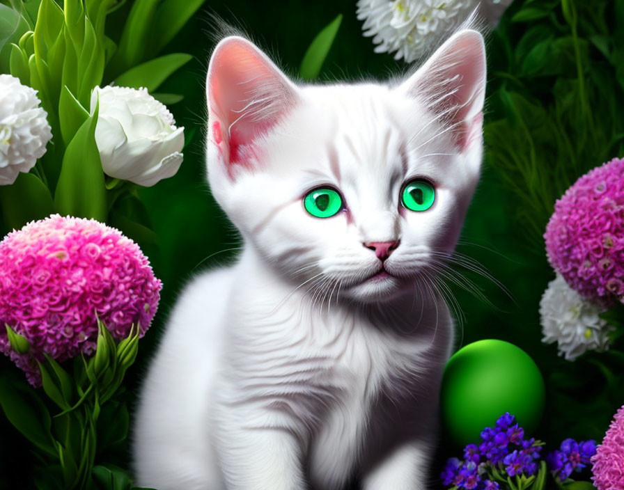 beautiful white kitten 