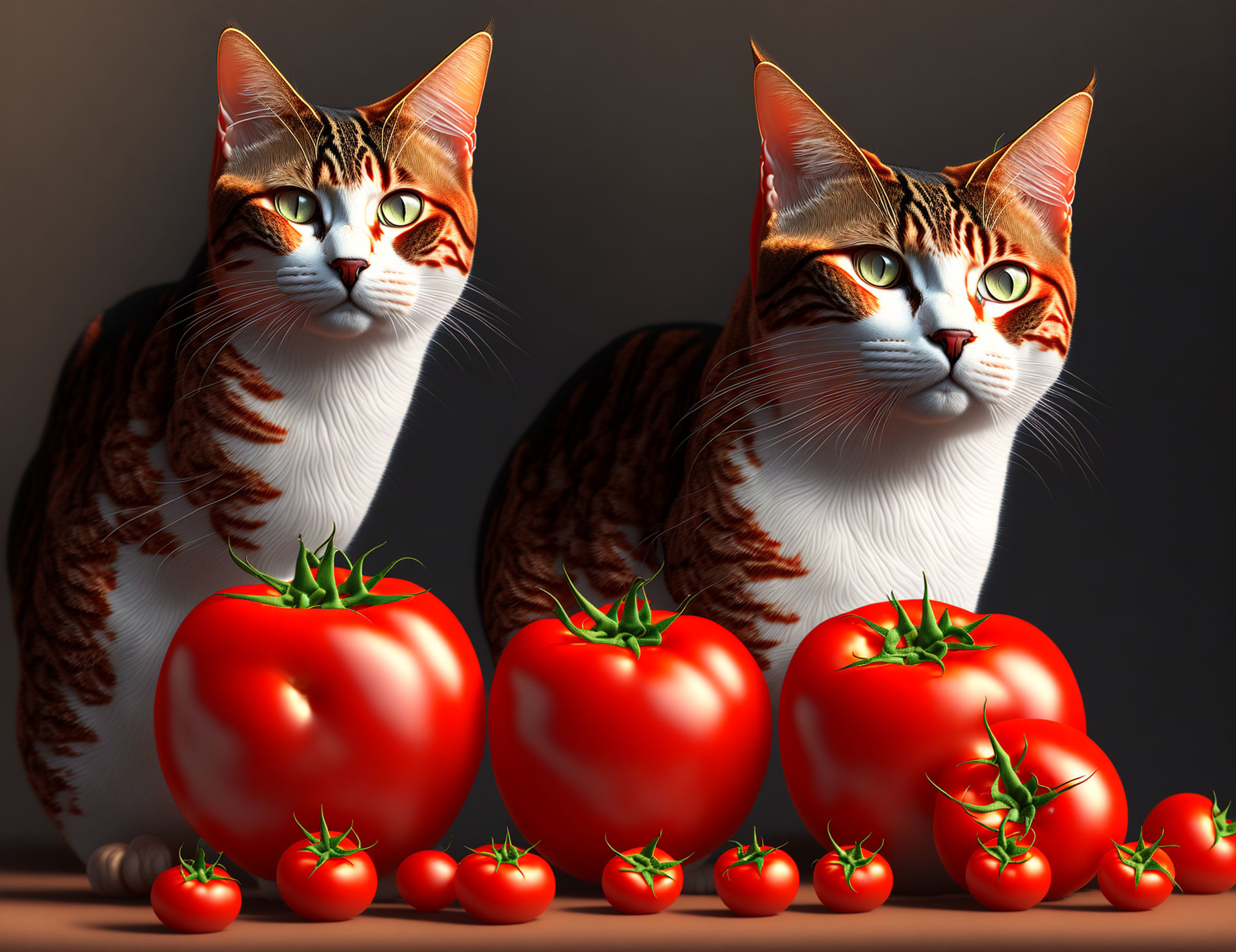 Cats and tomatoes