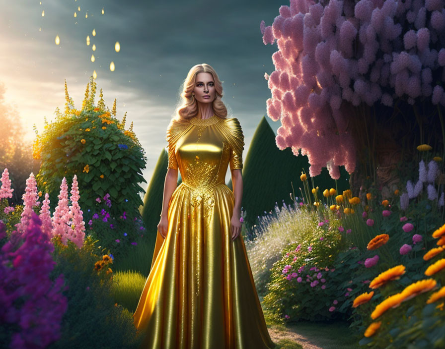 woman with golden showers queen of the garden