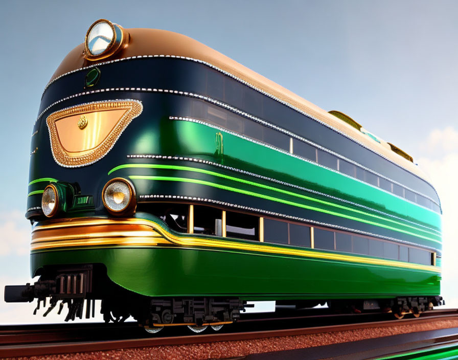 Emerald Locomotive double decker train