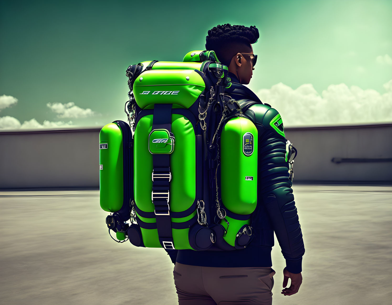Cool green jet pack