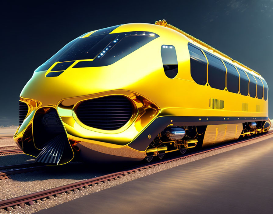 Cool technology golden emergency train Car