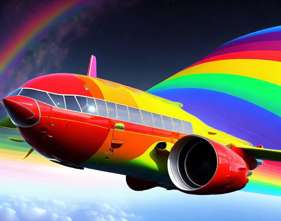 Rainbow airplane 