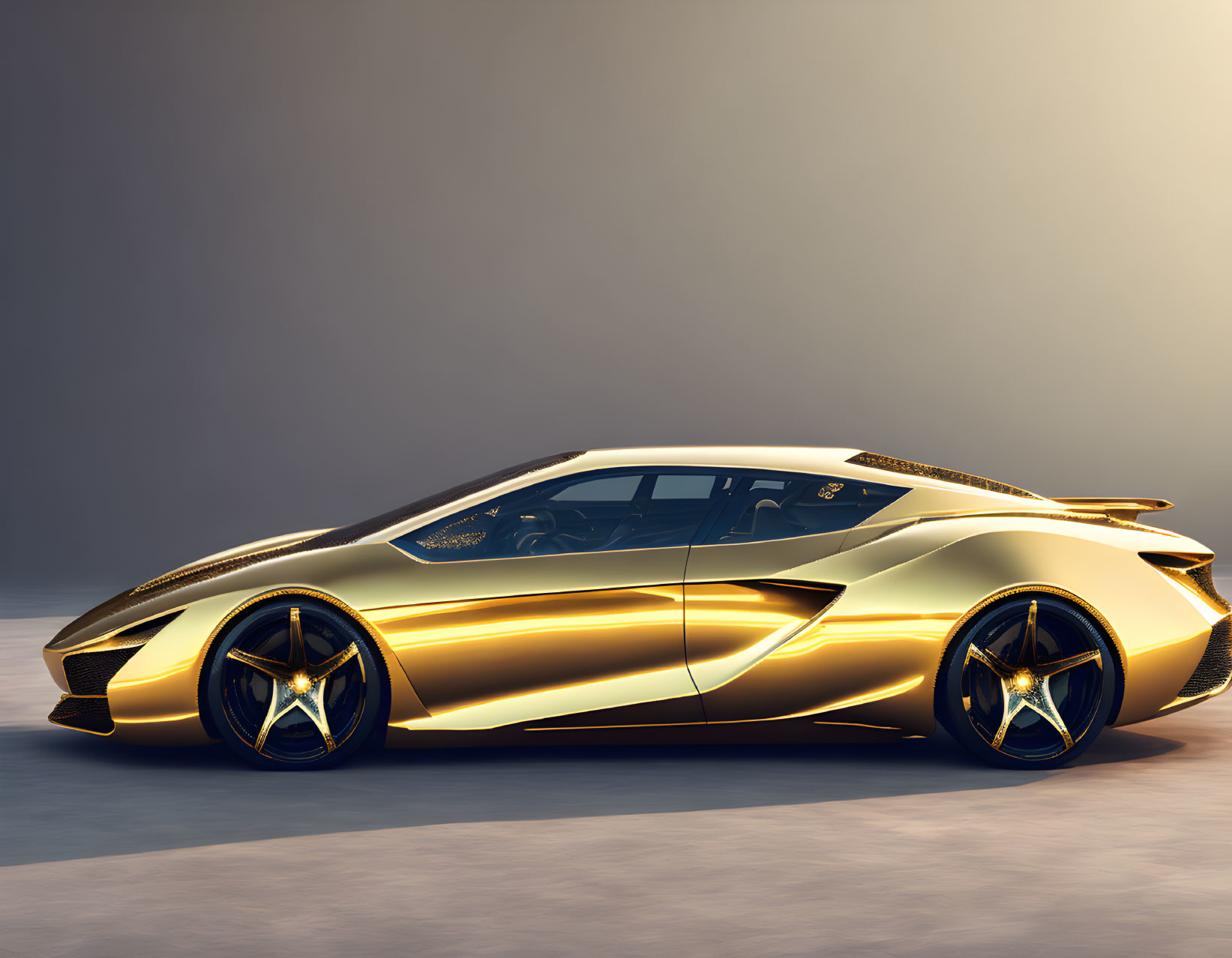 Long golden car