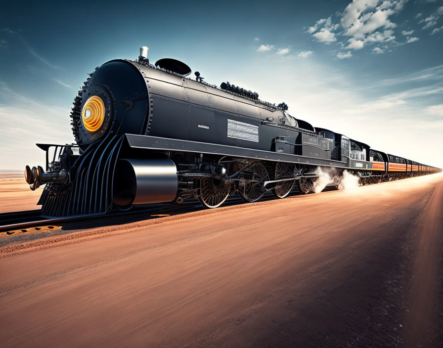 Big engine and tire tank speed train
