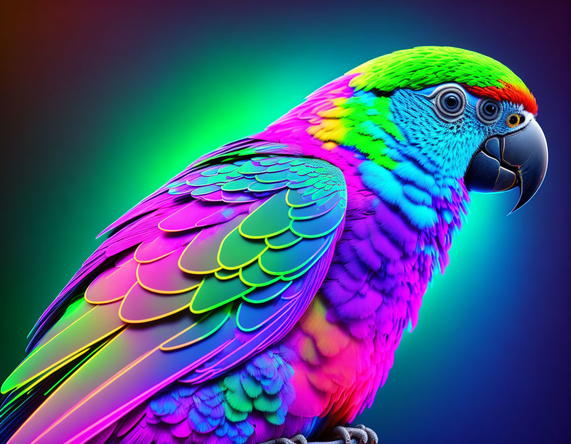 Neon colour parrot
