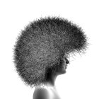 Monochrome side profile of woman with hair as galaxy cloud