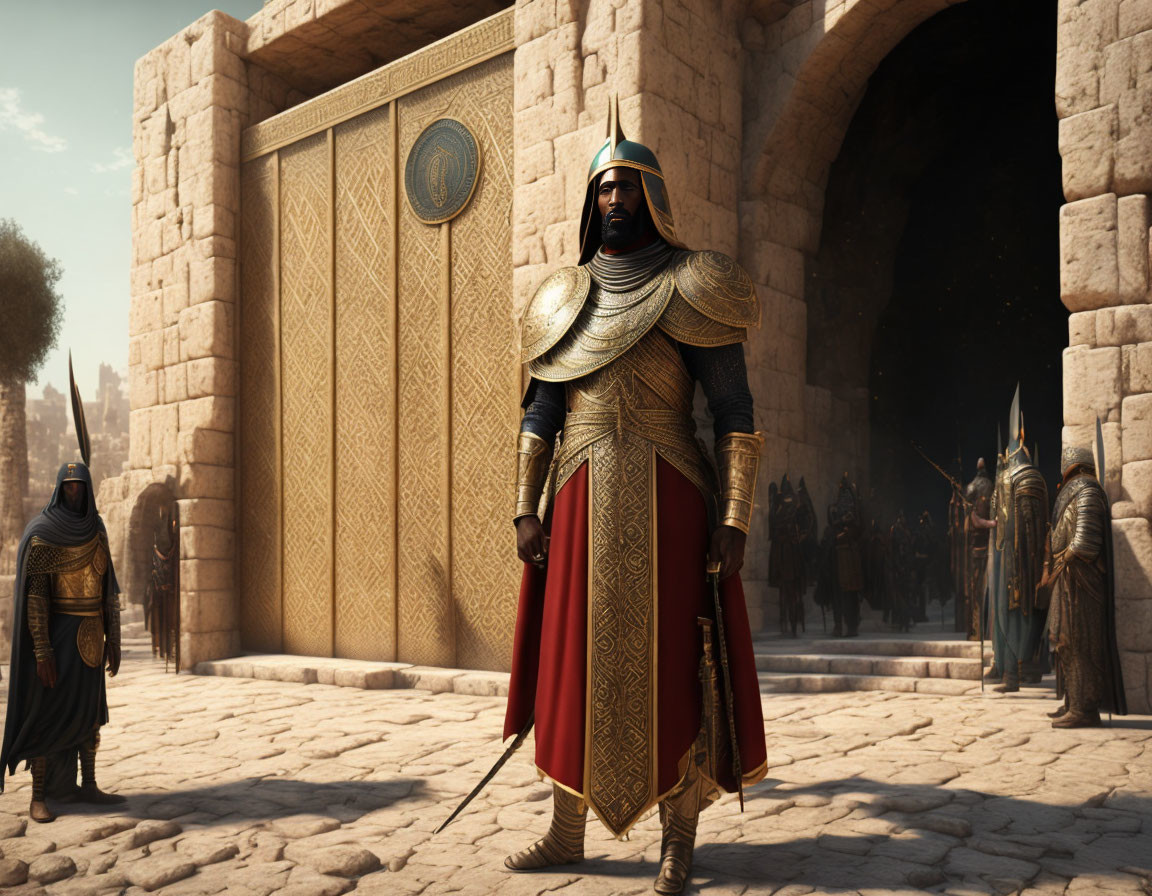 Arab Warrior standing at the gates of Jerusalem