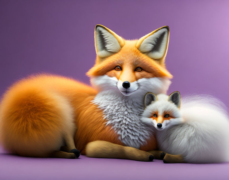 two foxes