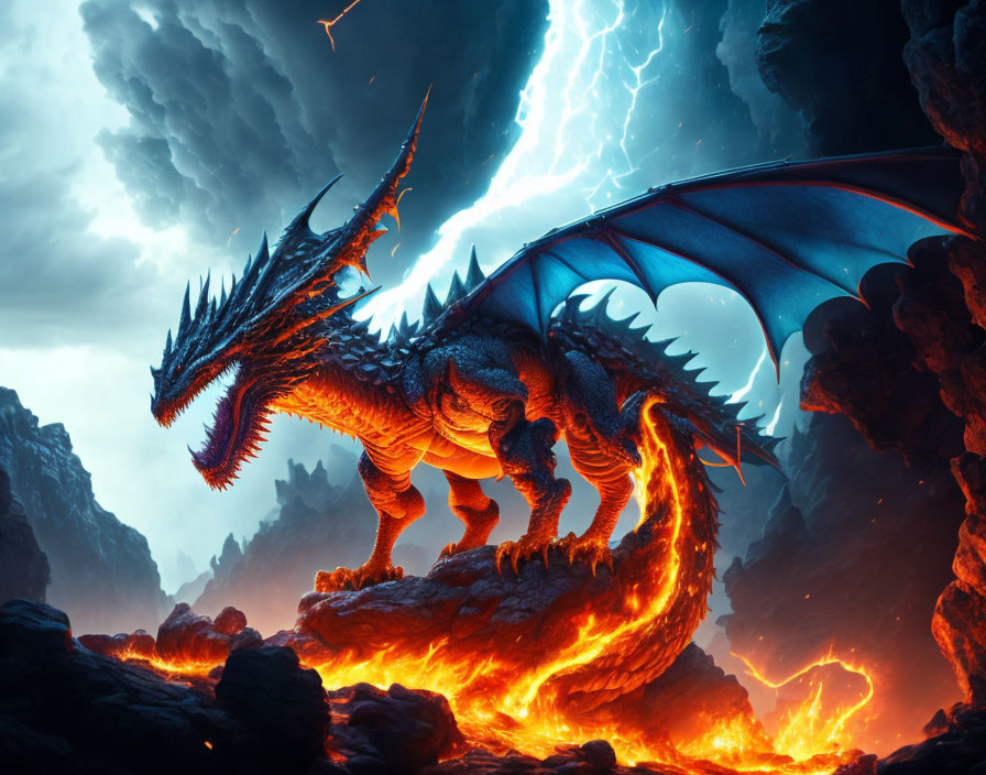 Flaming Lava Dragon