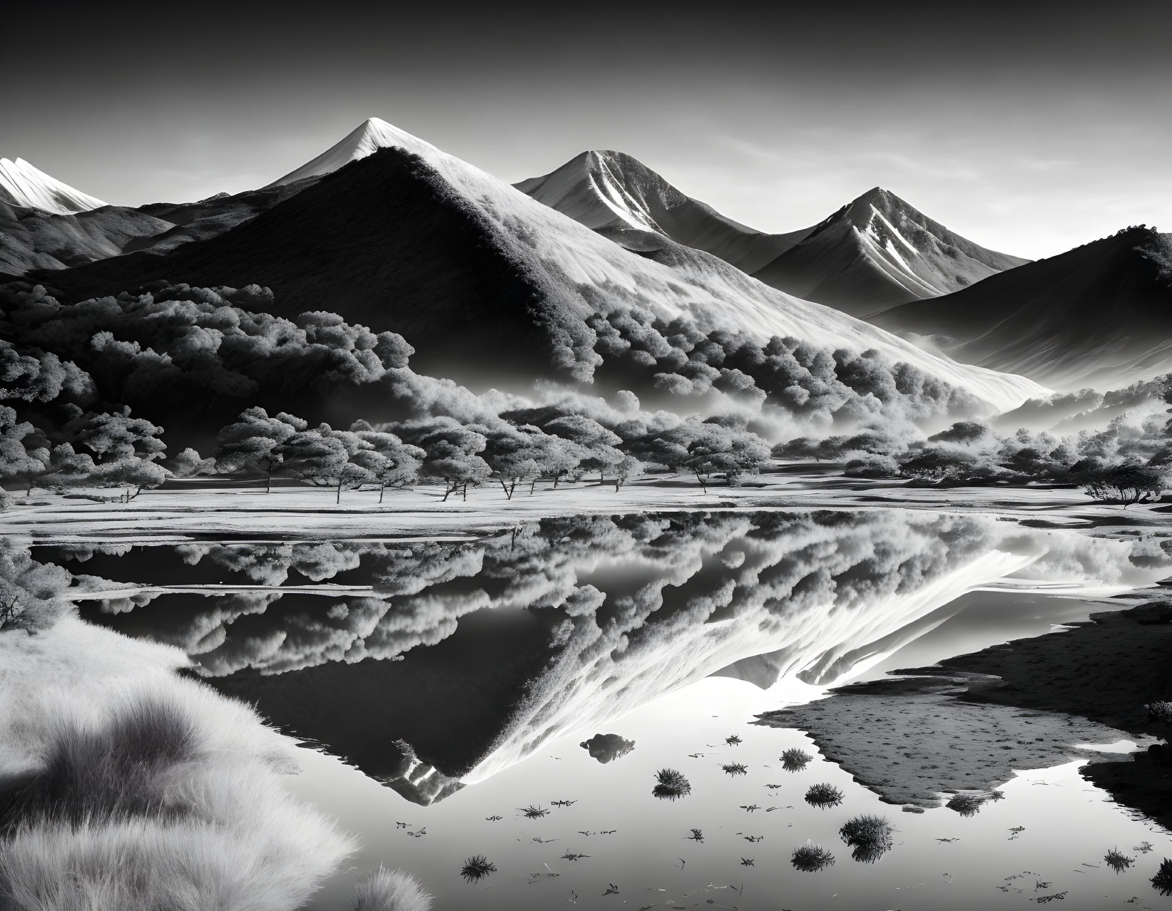 Mountain black and white 
