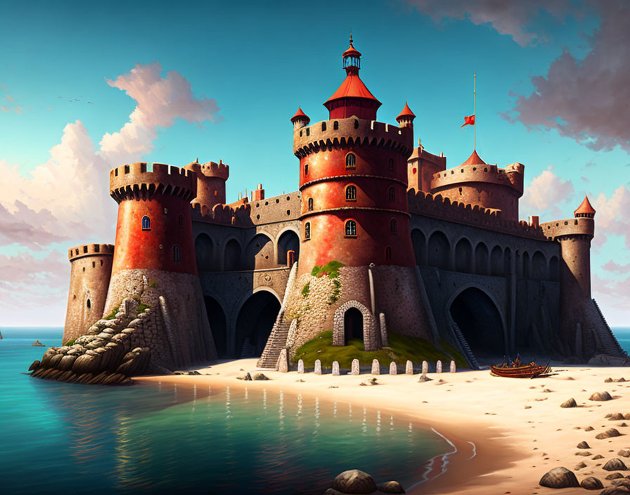 Medieval sea castle 