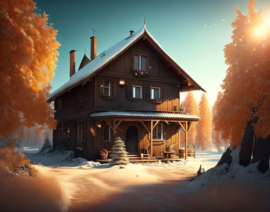 Einsames Holzhaus