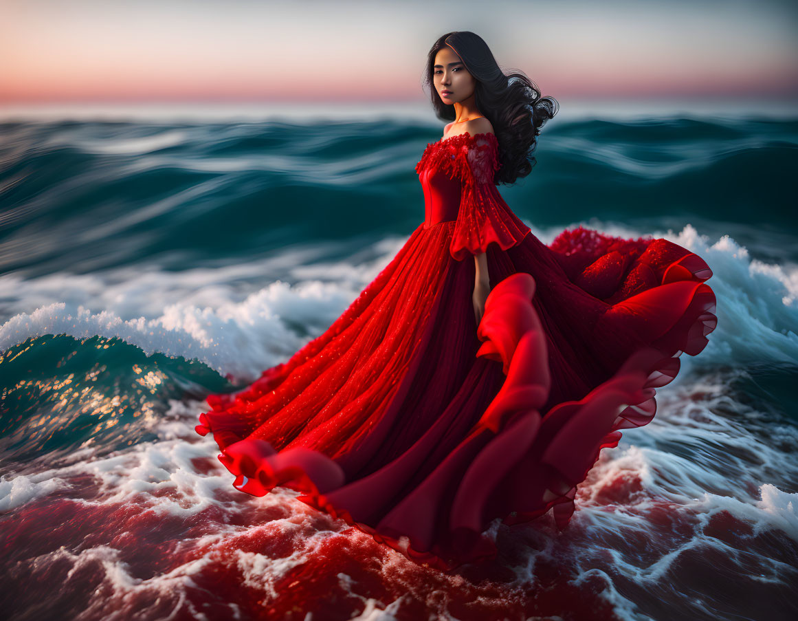 Red and ocean
