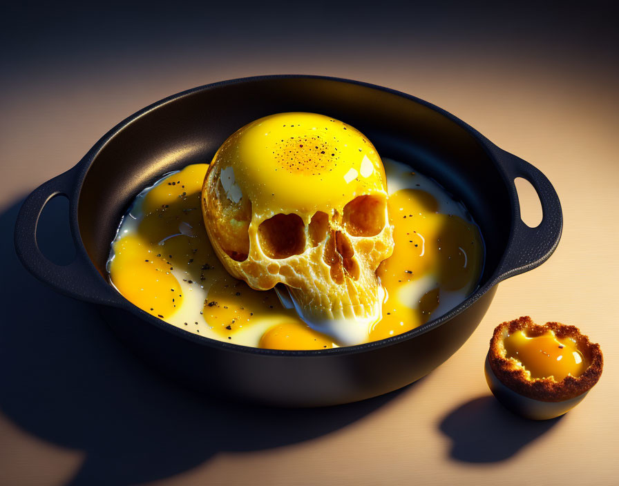 Skull under the dish
